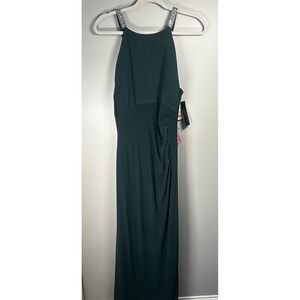 NWT Betsy & Adam‎ Women's Jayleen High Neck Jeweled Back Town Hunter Green Sz 16